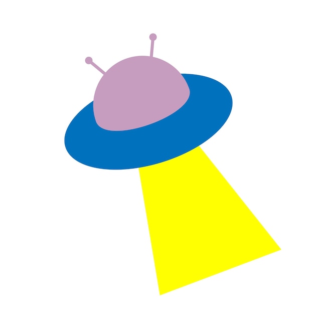Инопланетная летающая тарелка изолированная векторная иллюстрация НЛО
