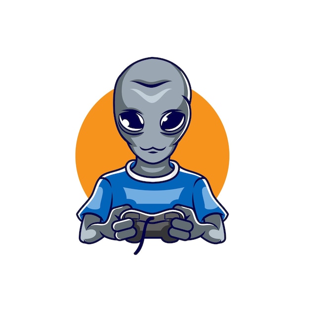 Alien gamer-mascotteontwerp