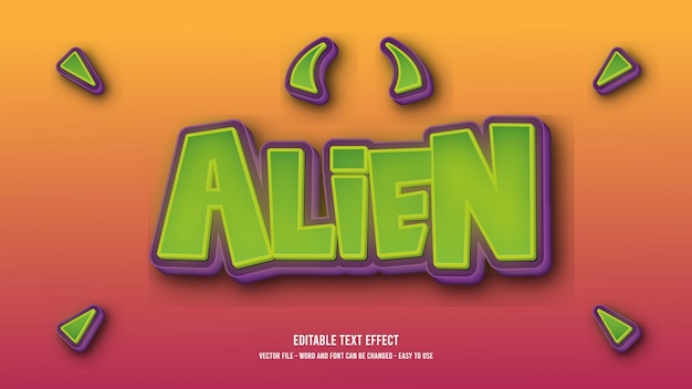 Alien gradient editable text effect