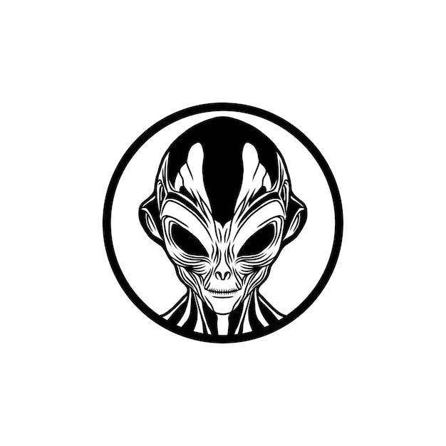 Vettore progettazione del logo di alien head