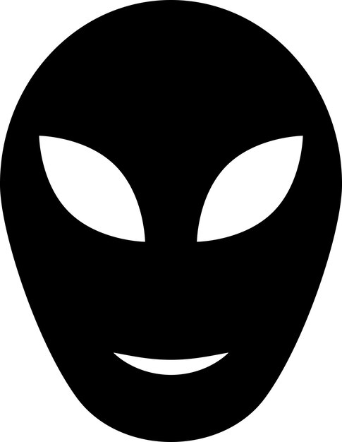 Alien head sign ufo alien humanoid icon stock illustration