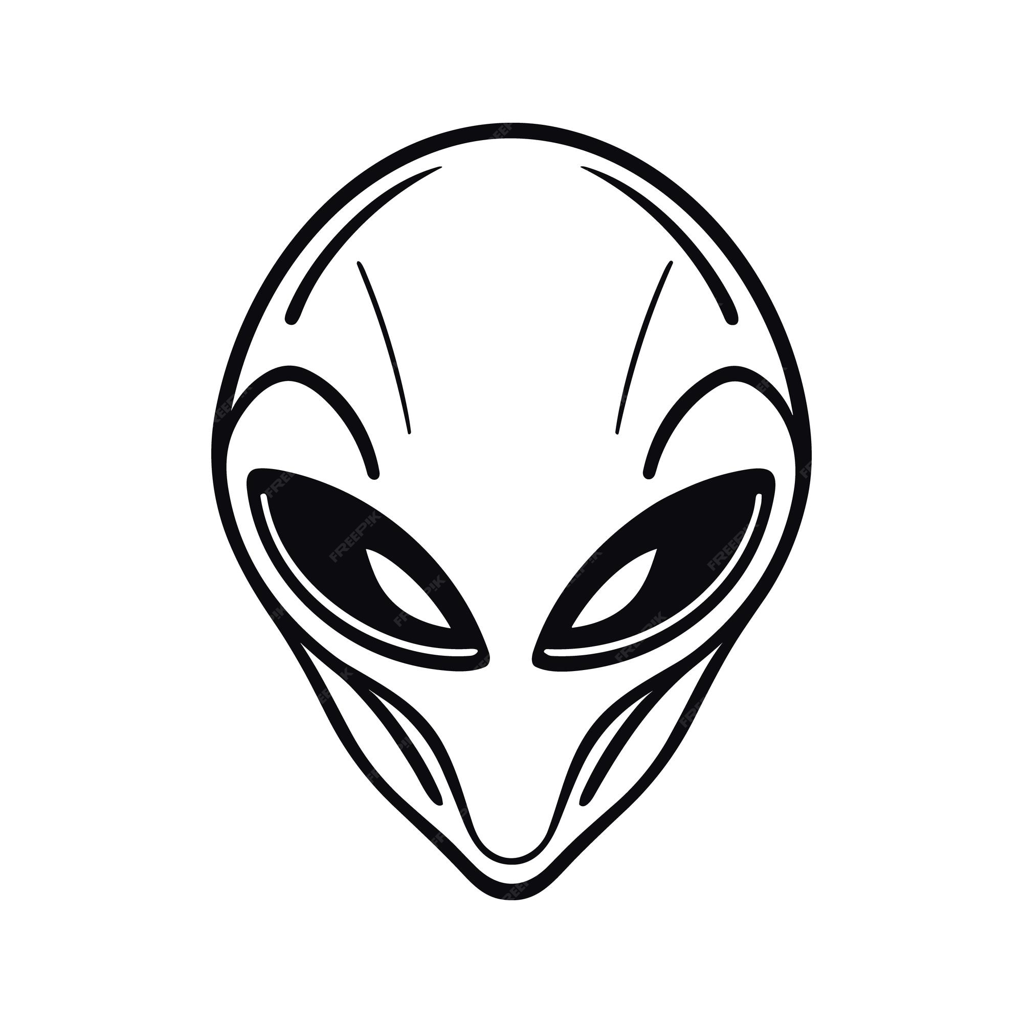 Premium Vector | Alien head vector icon grey alien silhouette