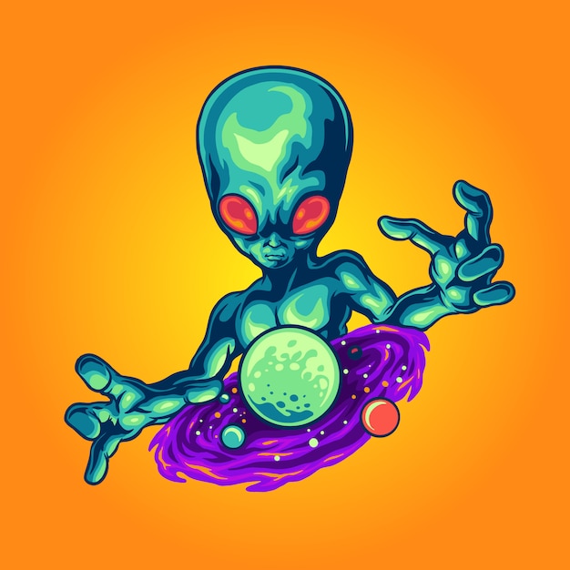 Vector alien and his universe