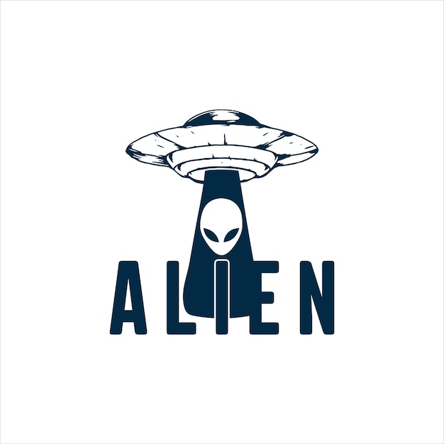 Alien illustratie embleemontwerp vector