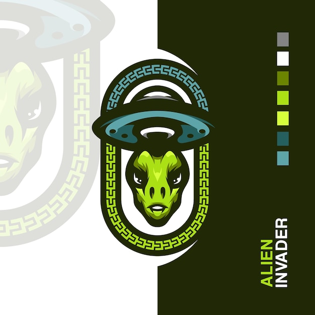 Alien invader mascot-logo