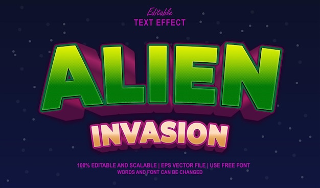 Alien Invasion Editable Text Effect 3D Style