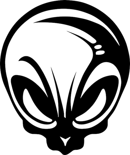 Vector alien logo monochrome design style