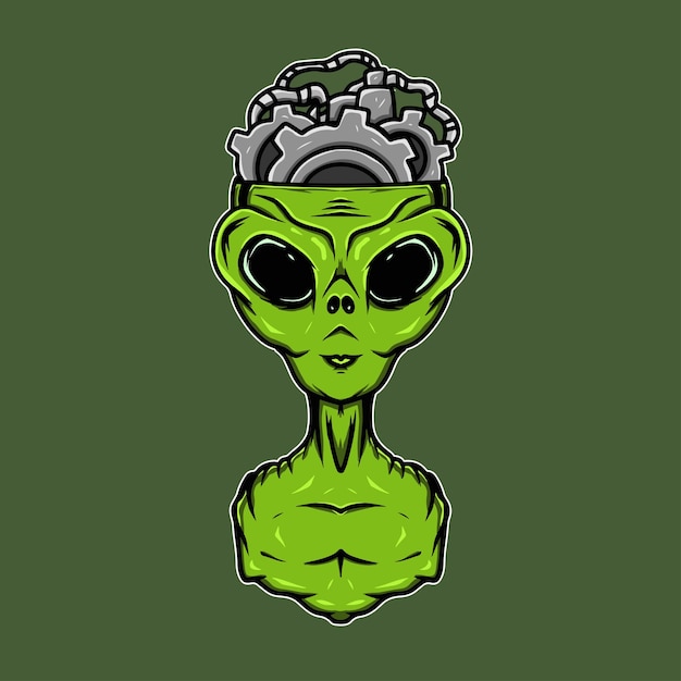 alien machine head illustration