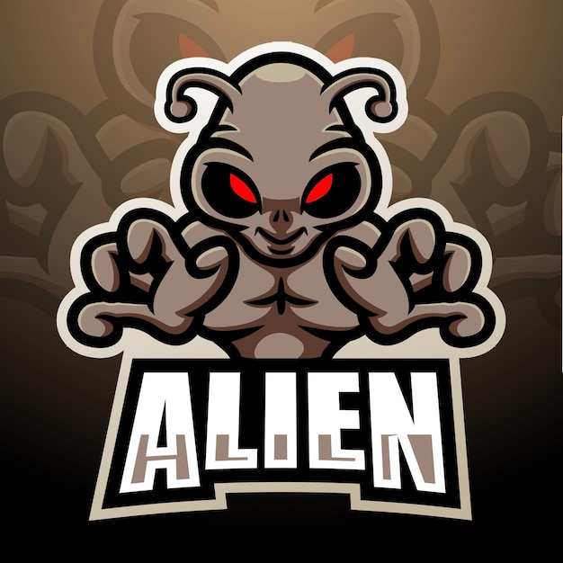 Alien mascot esport logo design