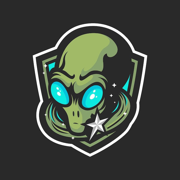 Esport e sport del logo della mascotte aliena