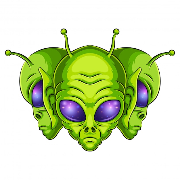 Alien mascot logo illustration