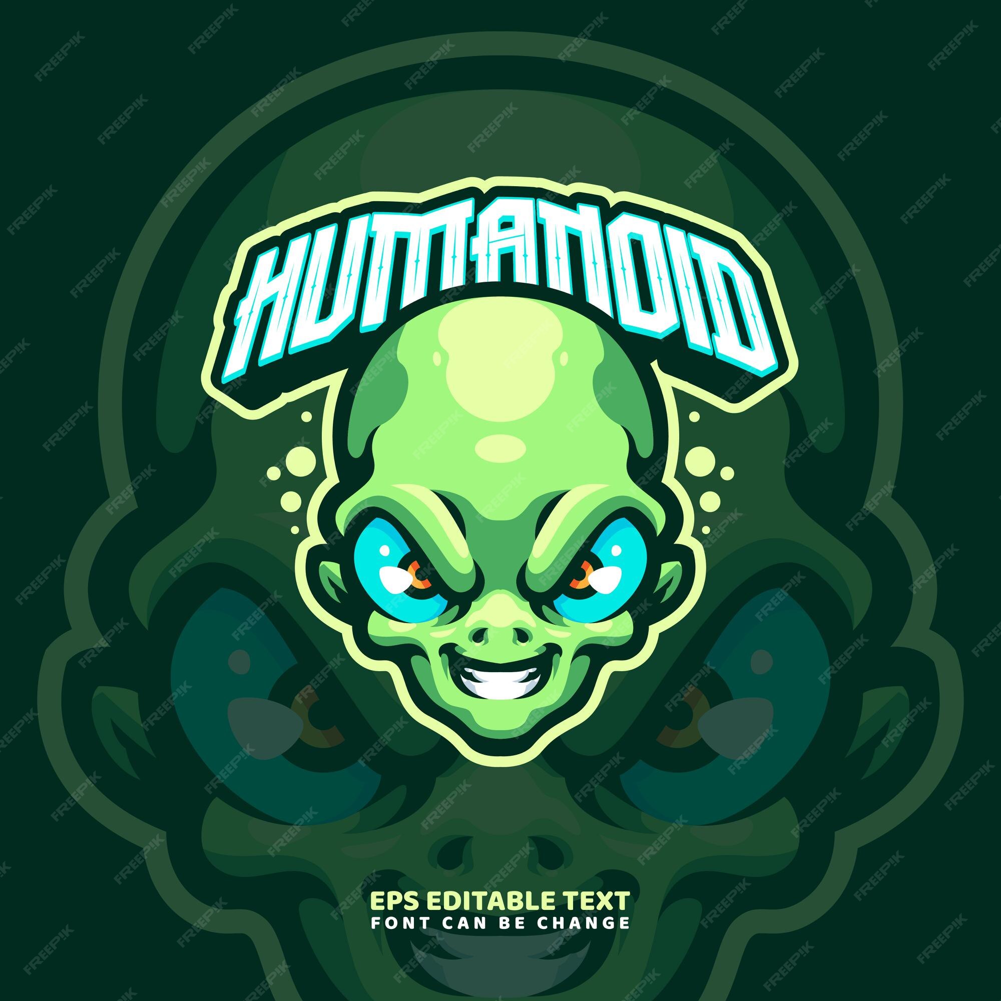 LOGO Gamer ForSale, green eyed alien character transparent