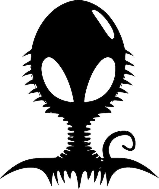 Vector alien minimalist and flat logo vector illustration