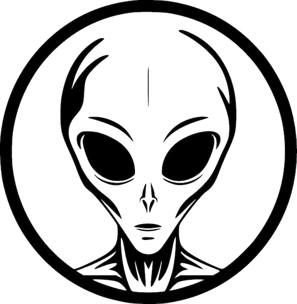 Alien Minimalist and Simple Silhouette Vector illustration