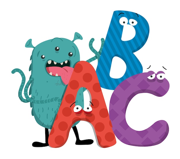 Alien Monster letters ABC