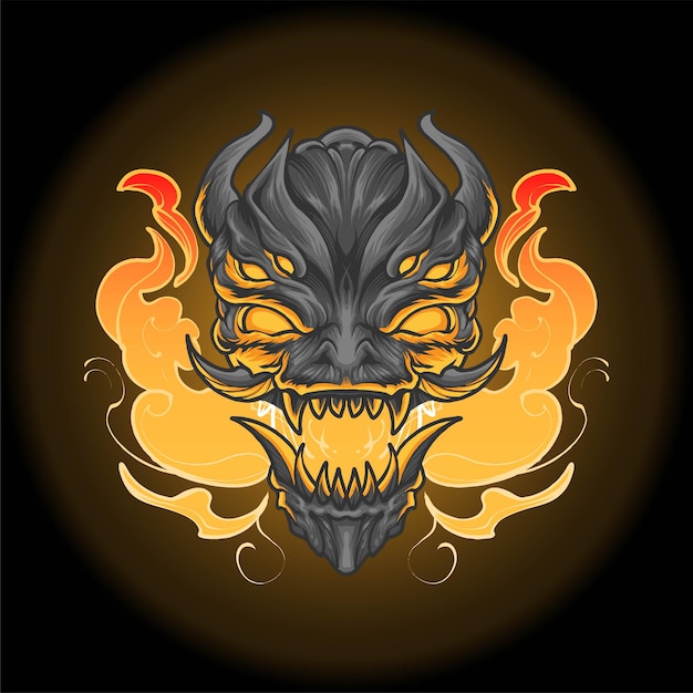 口に火を持ったエイリアンモンスターイラスト