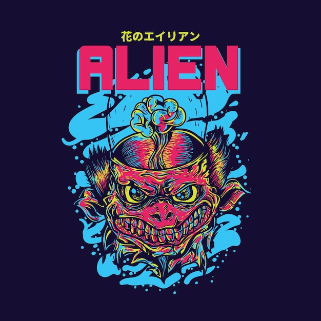 Vector alien monster