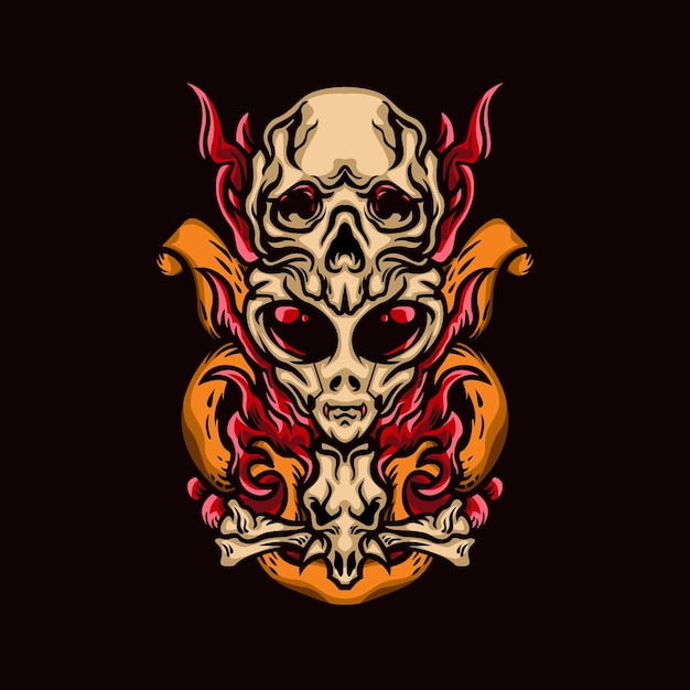 Alien Skull Illustrations