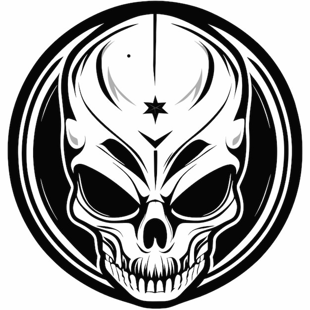 alien skull vector illustration