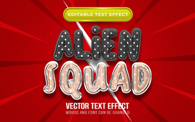 Alien squad editable text effect