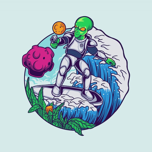 Alien surfer