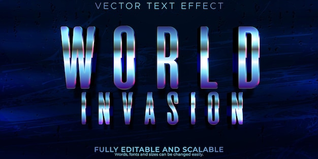 Vector alien text effect editable game and movie text style