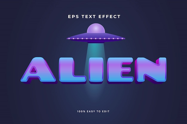 Vector alien text effect