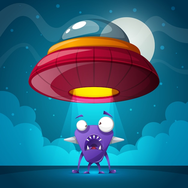 Vector alien ufo illustratie