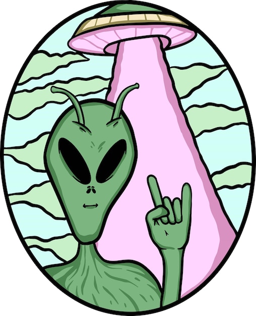 Alien ufo space vector illustration