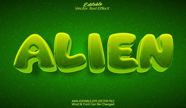 Alien Vector Text Effect Bewerkbaar Alfabet Ruimte Ufo Groene Melkweg