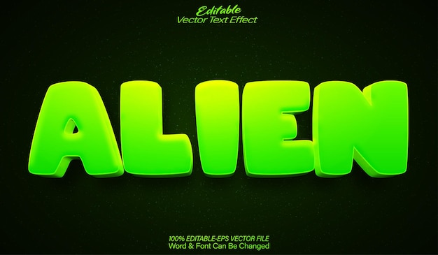 alien vector text effect editable alphabet space ufo green galaxy