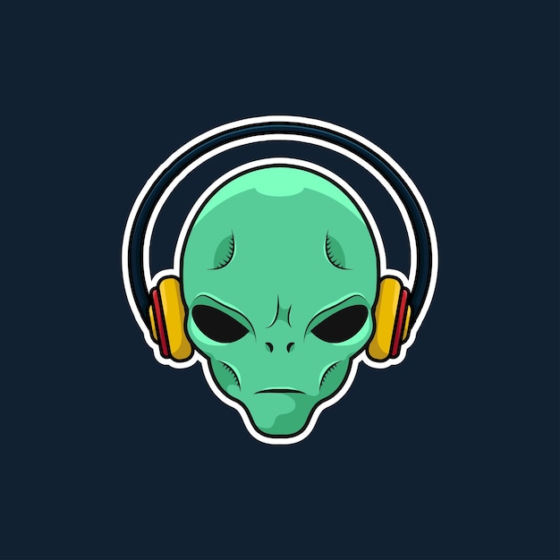 alien with headphone