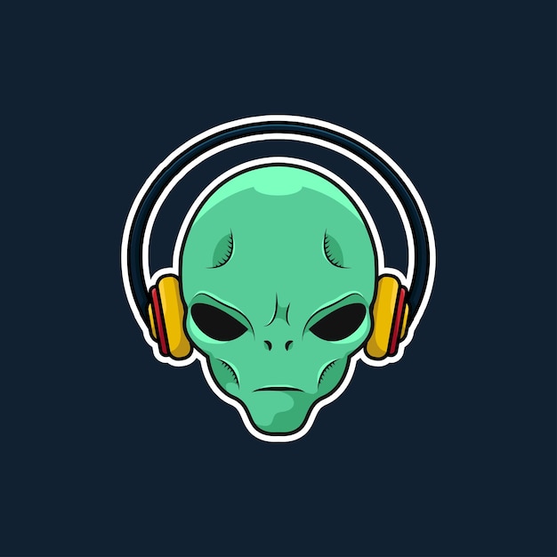 Alien with headphone