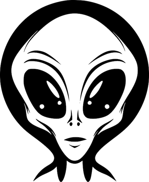 Alien zwart-wit vector illustratie
