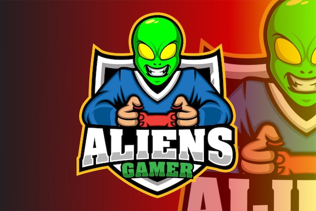 aliens gaming esport mascot logo design