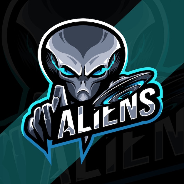 Aliens mascot logo esport design modello