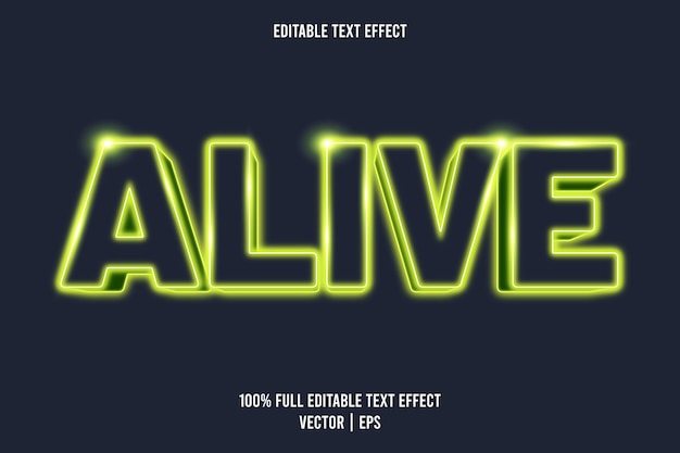 Alive editable text effect neon style