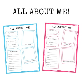 All About Me Printable Sheet