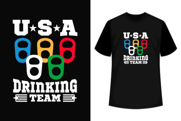 Дизайн футболки унисекс all american drinking team 4 июля