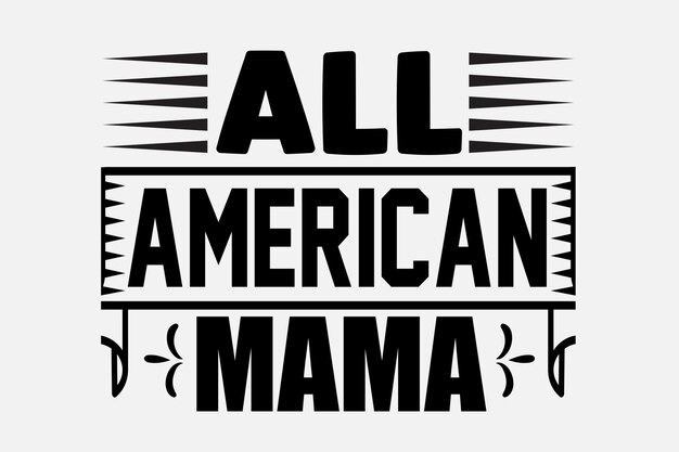 All american mama logo with white background