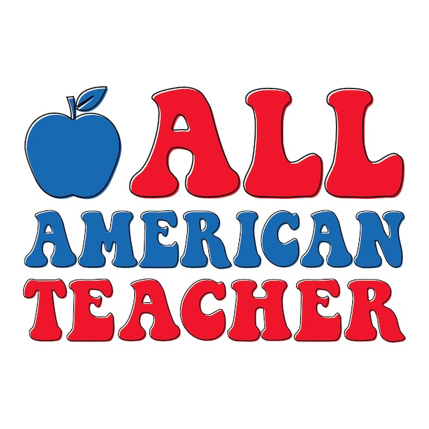 Футболка All American Teacher 4th Of July День независимости