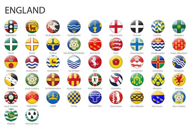 All Flags of regions of England