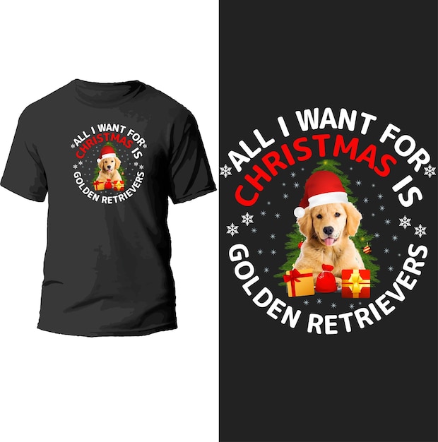 ベクトル クリスマスに欲しいのは、ゴールデンレトリバーのtシャツのデザインだけです.