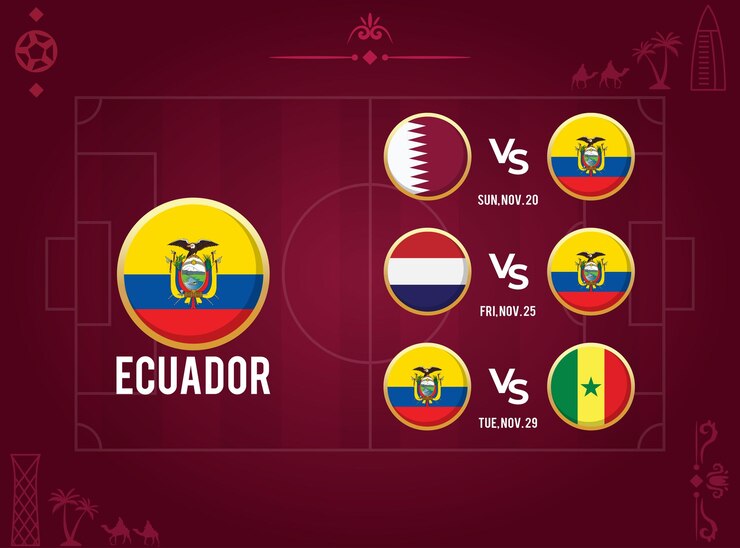 Premium Vector All Match Schedules of World Championship for Ecuador