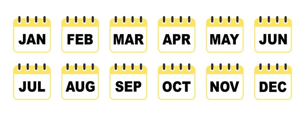 All months of the year in one set Calendar set