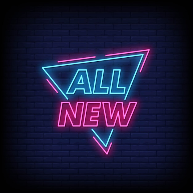 All new neon signs style text