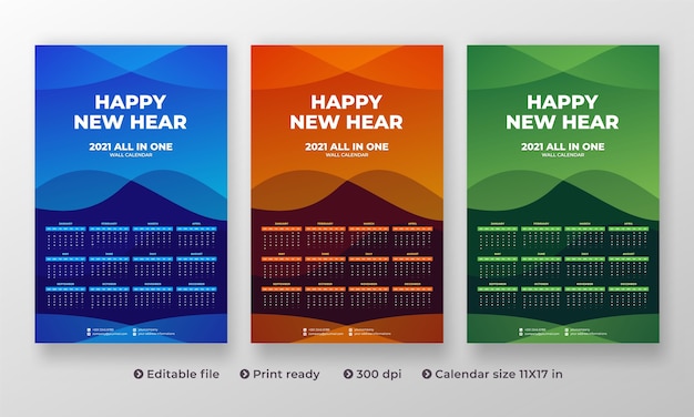 Calendario da parete tutto in uno 2021 con design moderno e creativo e da 1 a 12 mesi