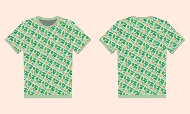 all over print design t shirt illustratie voor modeontwerp
