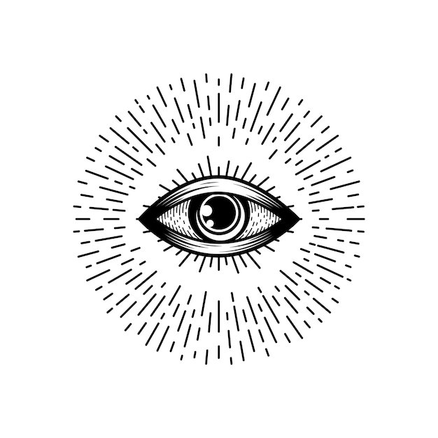 all seeing eye magical witchcraft talisman occult providence symbol vector esoteric religion vintage mystic tattoo boho amulet magic eye with lashes