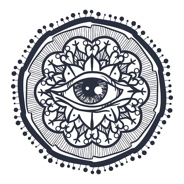 All seeing eye in mandala